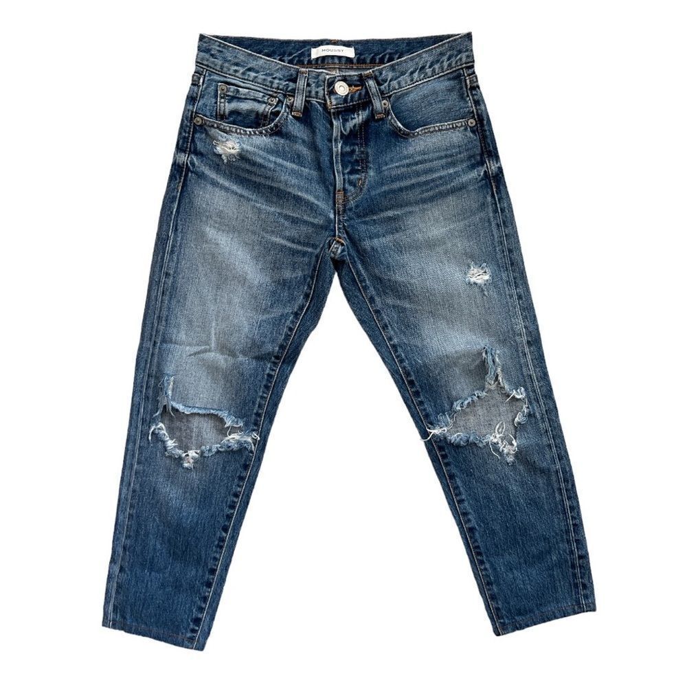 Moussy Distressed Slim Jeans